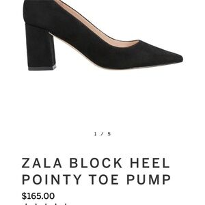 Marc Fisher Zala Black Block Heel Pointy Toe Pump